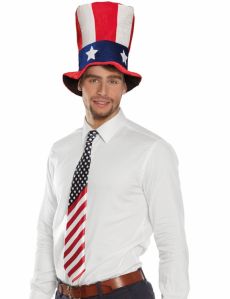 Cravate drapeau américain adulte accessoire