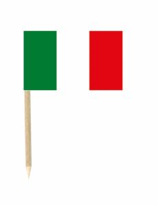 Lot de 50 drapeaux mini-piques Italie 3 x 5 cm accessoire