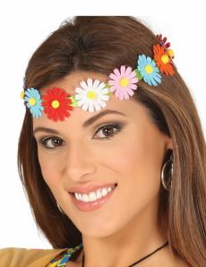 Tour de tête fleurs colorées adulte accessoire