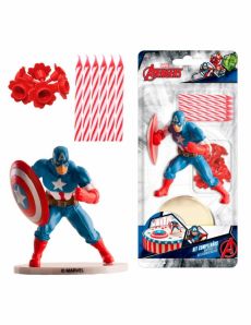 Kit bougie d'anniversaire Captain America accessoire