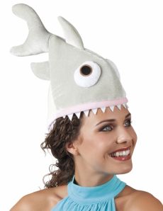 Chapeau petit requin en peluche adulte accessoire