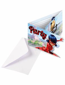 8 Cartons d'invitation Party avec enveloppes Ladybug accessoire