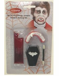 Mini Kit Maquillage Vampire Dentier Et Faux Sang accessoire
