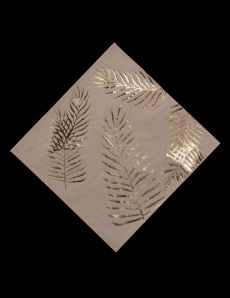 16 Serviettes en papier kraft Palmier doré 33 x 33 cm accessoire