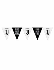Guirlande à fanions en plastique Juventus noire et blanche accessoire