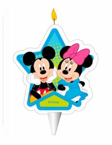 Bougie d'anniversaire Mickey et Minnie 7,5 cm accessoire