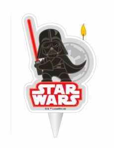 Bougie d'anniversaire Dark Vador Star Wars 2D 7,5 cm accessoire