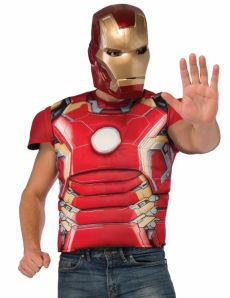 Poitrine musclée deluxe avec masque Iron man adulte costume
