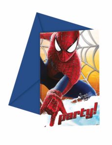 6 Cartons d'invitations The Amazing Spiderman 12 x 12,5 cm accessoire