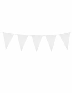 Guirlande à mini fanions blancs 3 m accessoire