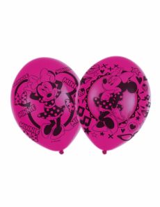 6 Ballons en latex Minnie Mouse 27,5 cm accessoire