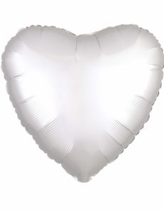 Ballon aluminium c?ur satin blanc 43 cm accessoire