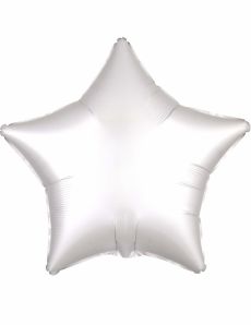 Ballon aluminium étoile satin blanc 43 cm accessoire
