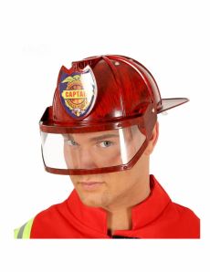 Casque capitaine des pompiers rouge adulte accessoire