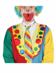 Cravate clown rayée multicolore adulte accessoire