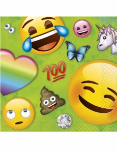 16 Petites serviettes en papier Emoji Rainbow 25 x 25 cm accessoire