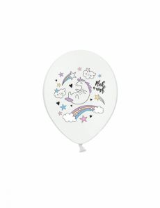 6 Ballons en latex licorne blanche 30 cm accessoire