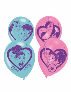 6 Ballons en latex Nella Princesse Chevalier 28 cm accessoire