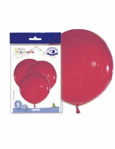 5 Ballons géants en latex rouges 47 cm accessoire