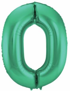 Ballon alluminium vert métallique chiffre 86 cm 