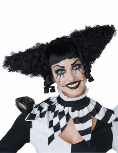 Perruque clown psycho noir femme accessoire
