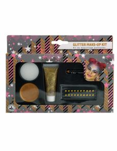 Kit de maquillage or pailleté accessoire