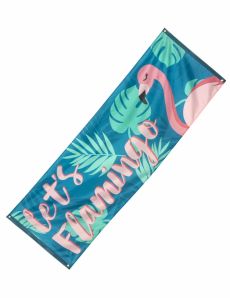 Bannière Let's Flamingo Flamant Tropic en tissu 74 x 220 cm accessoire
