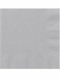20 Petites serviettes en papier argentées 25 x 25 cm accessoire