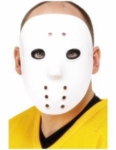 Masque de hockey blanc plastique adulte accessoire