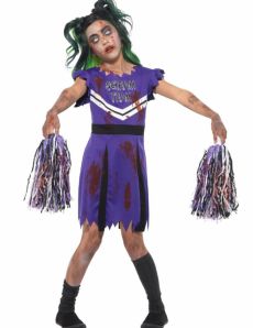 Déguisement pompom girl violette zombie fille costume