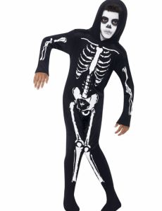 Déguisement squelette combi noir enfant 