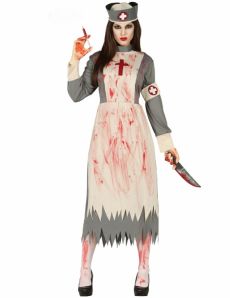 Déguisement infirmière rétro zombie femme costume