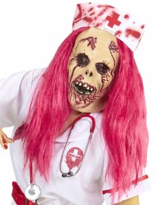 Masque intégral infirmière zombie accessoire