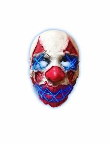 Masque latex lumineux clown de la nuit adulte accessoire