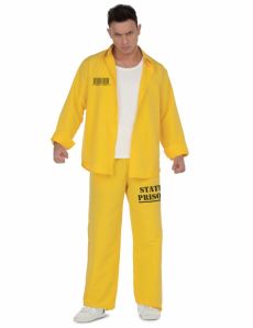 Déguisement prisonnier jaune homme costume