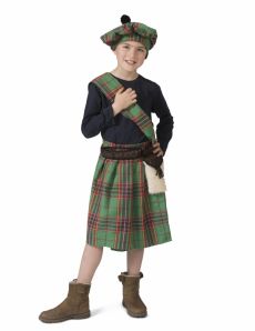 Déguisement écossais vert enfant costume