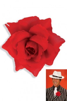 Broche Fleur Rouge 10cm accessoire