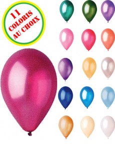 100 Ballons Nacrés 19cm accessoire