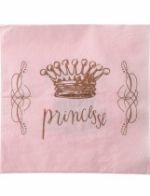 20 Serviettes en papier Princesse Rose 33 x 33 cm