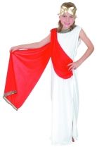 Déguisement déesse romaine à drapé rouge fille