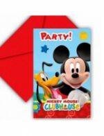 6 invitations carton Mickey Mouse
