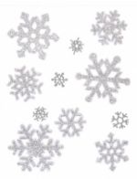 Flocons de neige à paillettes en gel repositionnable Noël