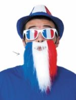 Barbe supporter tricolore France adulte