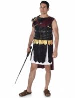 Déguisement gladiateur Romain noir et doré homme