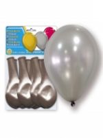 12 Ballons argentés métallisés 30 cm