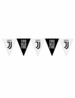 Guirlande à fanions en plastique Juventus noire et blanche