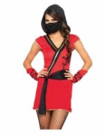 Déguisement ninja mystique rouge femme