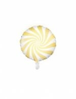 Ballon aluminium sucette jaune et blanc 45 cm