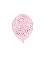 6 Ballons en latex rose pâle pois argentés 30 cm