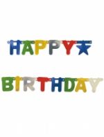 Guirlande métallisé Happy Birthday multicolore 1,56 m